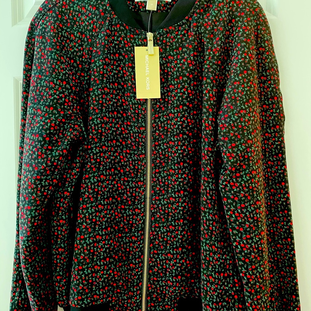 Michael Kors Zip Front Bomber Jacket